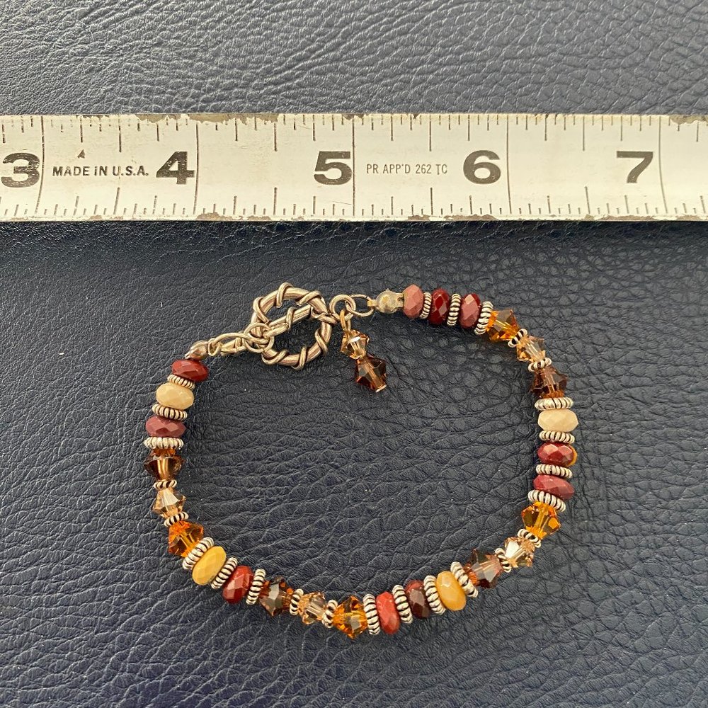 Swarovski and bali bead bracelet